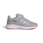 נעלי ספורט אדידס לילדים Adidas Runfalcon 3.0 נעלי ספורט אדידס לילדים צבע אפור בהיר סוליה ורודה עם סקוטש Adidas Runfalcon 3.0