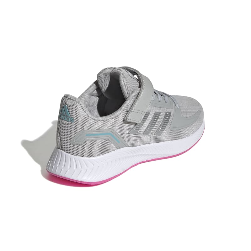 נעלי ספורט אדידס לילדים Adidas Runfalcon 3.0 נעלי ספורט אדידס לילדים צבע אפור בהיר סוליה ורודה עם סקוטש Adidas Runfalcon 3.0
